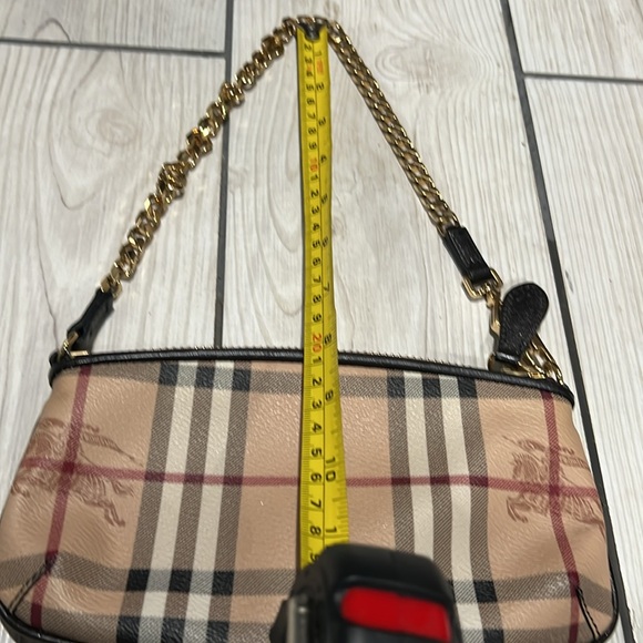 Burberry London Leather House Check Beige Black Small Chain Handbag Shoulder Bag - Picture 7 of 9